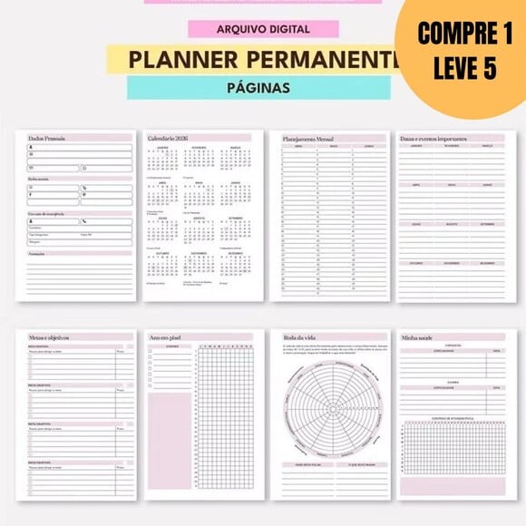 Arquivo Digital Planner Permanente A5 Horizontal -4796