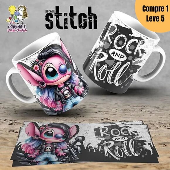 Arquivo Digital Stitch Rock & Roll Sublimação -1377