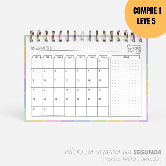 Arquivo Digital Super Combo de Calendário para Colorir -5272