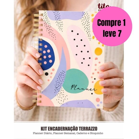 Arquivo Digital Terrazzo Kit Encadernação -6478