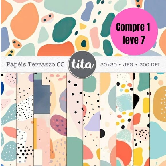 Arquivo Digital Terrazzo Combo Papéis -6479