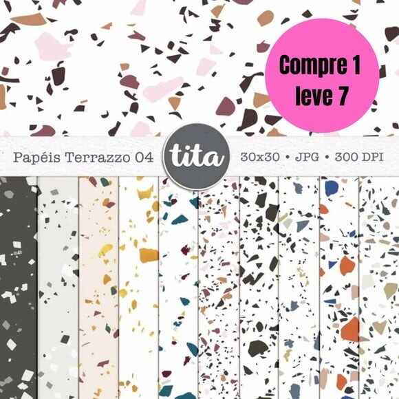 Arquivo Digital Terrazzo Combo Papéis -6479