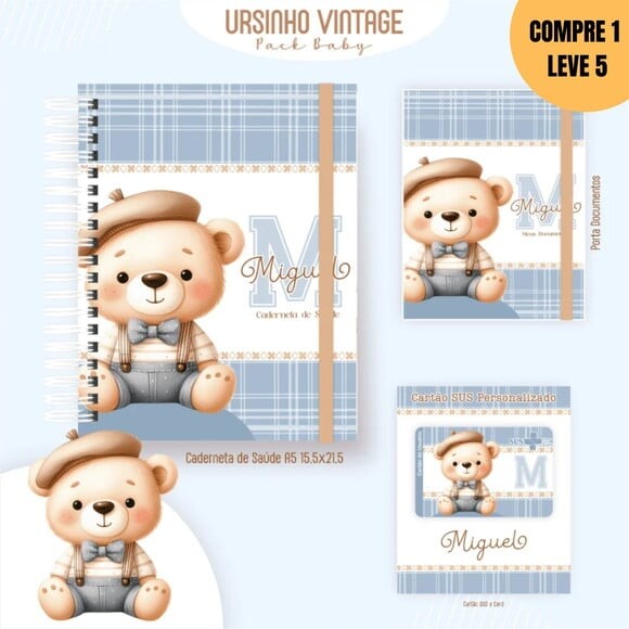 Arquivo Digital Ursinho Vintage Livro do Bebê -221