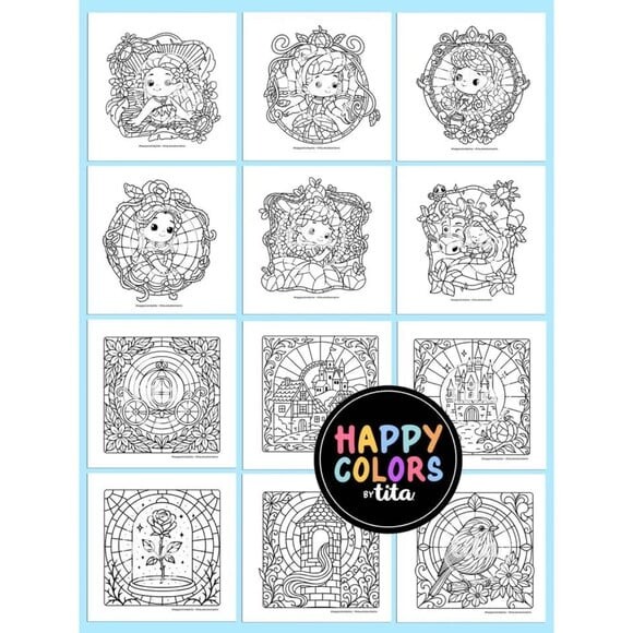 Arquivo Digital Volume 8 Princesas Livro de Colorir -2934