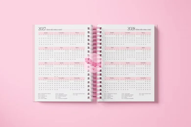Arquivo Digital Miolo Agenda Rosa Visão Semanal 2027 -7047