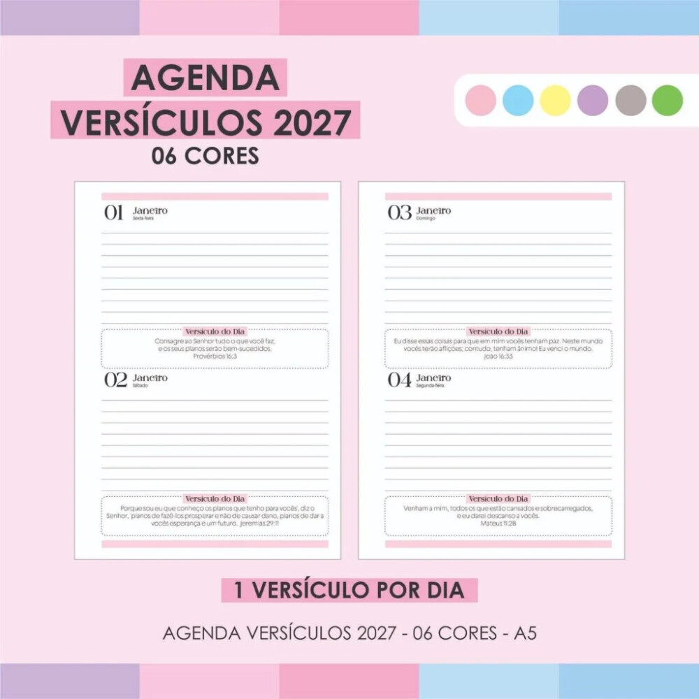 Arquivo Digital Agenda Versículos 2027 – 06 Cores - 7062