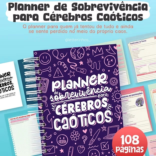 Arquivo Digital Planner de Sobrevivência para Cérebros Caótico