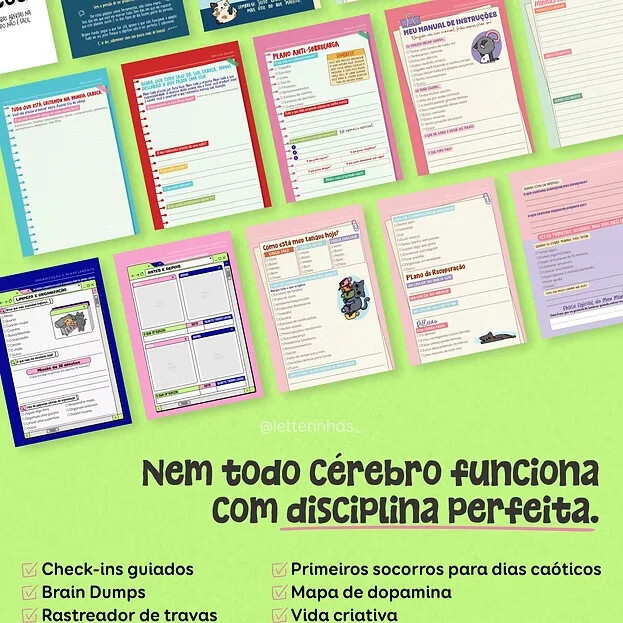 Arquivo Digital Planner de Sobrevivência para Cérebros Caótico
