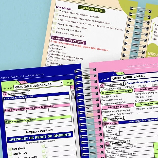 Arquivo Digital Planner de Sobrevivência para Cérebros Caótico