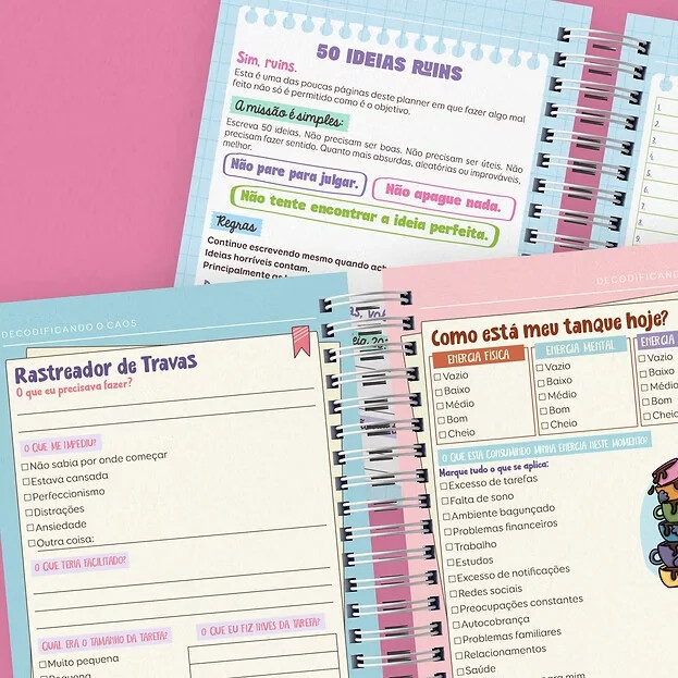 Arquivo Digital Planner de Sobrevivência para Cérebros Caótico