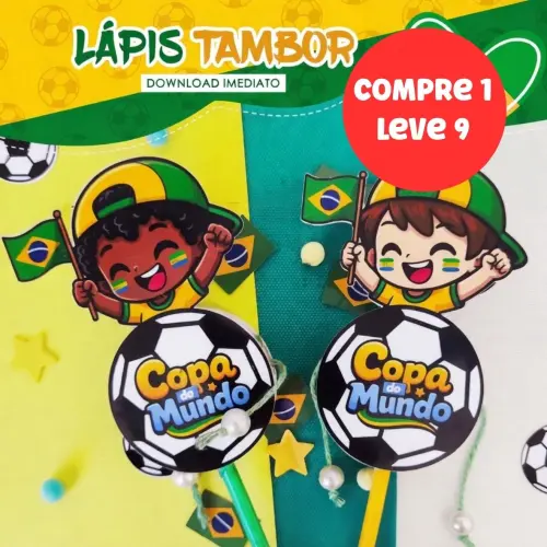Arquivo Digital Lápis Tambor de Mão Copa do Mundo -7014