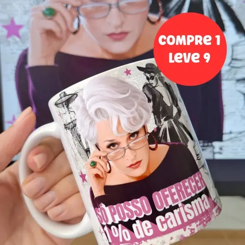 Arquivo Digital  Só posso oferecer 1% de carisma – Filme O Diabo Veste Prada – Arte Avulsa Caneca -7025