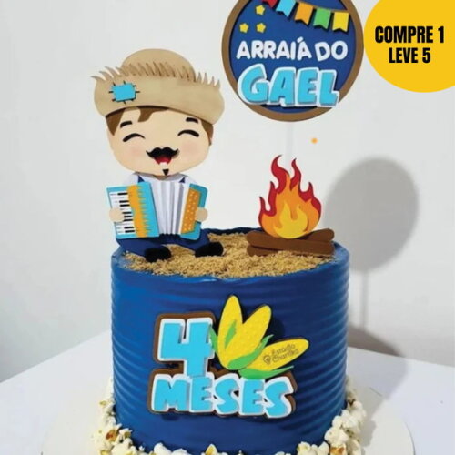 Arquivo de Corte Arraiá Baby Sanfoneiro Topo de Bolo 96 -