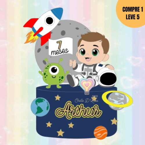 Arquivo de Corte Astronauta Baby Topo de Bolo -4134