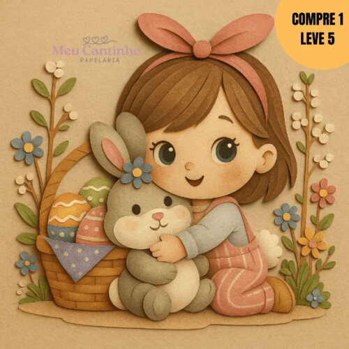 Arquivo de Corte Baby Menina Páscoa Topo de Bolo -2904