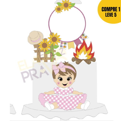 Arquivo de Corte Baby Menina Vestido Rodado Topo de Bolo 100