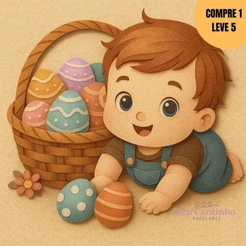 Arquivo de Corte Baby Menino Páscoa Topo de Bolo -2902