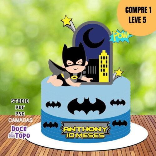 Arquivo de Corte Batman Topo de Bolo -5300