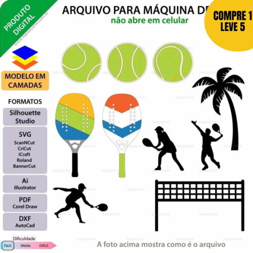 Arquivo de Corte Beach Tênis Topo de Bolo 42-