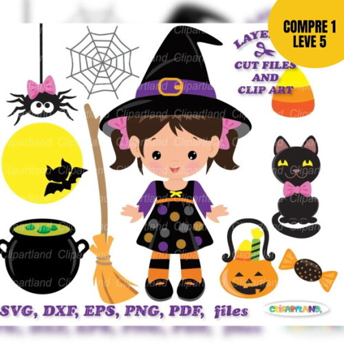 Arquivo de Corte Bruxa de Halloween M3 Topo de Bolo -71