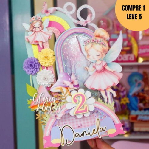 Arquivo de Corte Cake Topper Shaker Fairies -2372