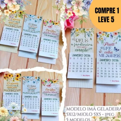 Arquivo de Corte Calendários Cristãos Florais -5362