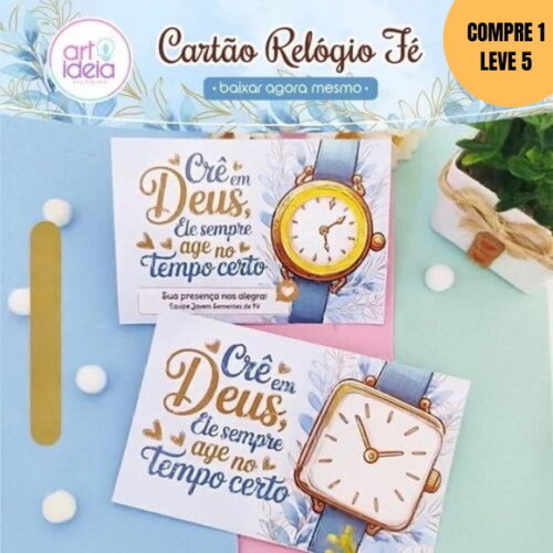Arquivo de Corte Cartão Relógio Fé -4084