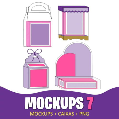 Arquivo de Corte Combo 6 Mockups + Caixa + Png -1903