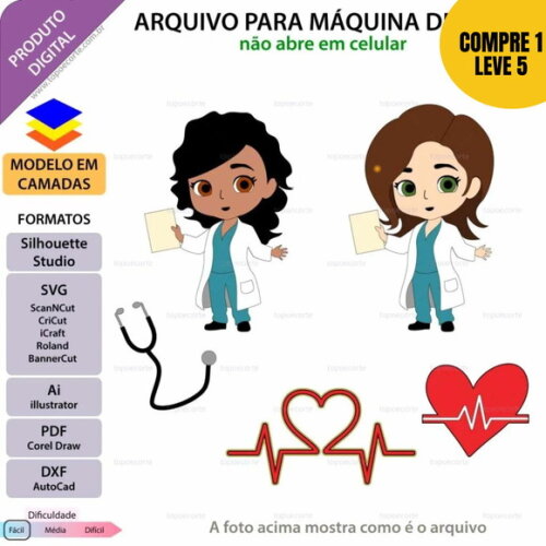 Arquivo de Corte Doutora Médica Topo de Bolo 38-