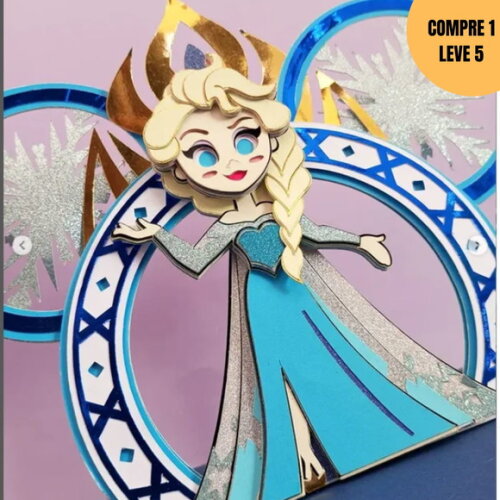 Arquivo de Corte Elsa Princesa Topo de Bolo -3869