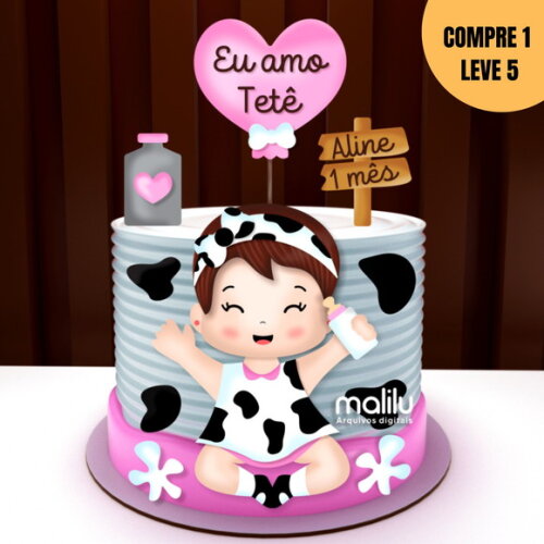 Arquivo de Corte Eu Amo Tetê Topo de Bolo -1411