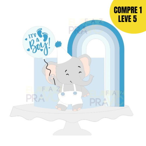 Arquivo de Corte Elefante Topo de Bolo -03