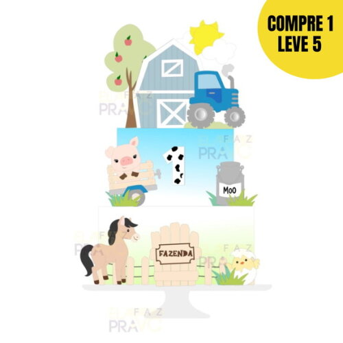 Arquivo de Corte Fazendinha Topo de Bolo -04