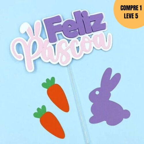 Arquivo de Corte Feliz Páscoa Topo de Bolo -2899