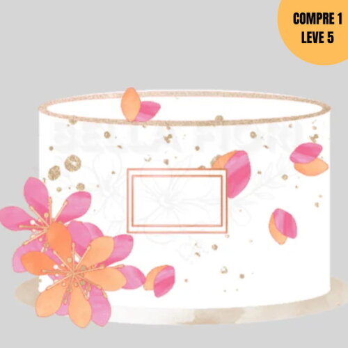 Arquivo de Corte Floral Lírios Topo de Bolo -2633