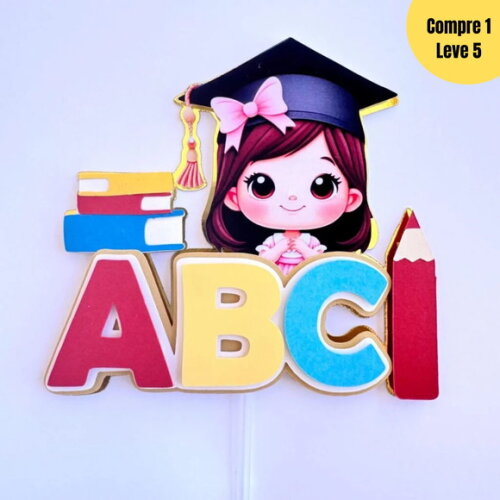 Arquivo de Corte Formatura Abc Menina Topo de Bolo -493