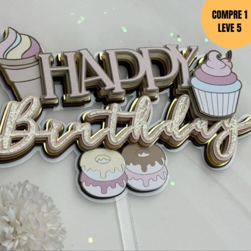 Arquivo de Corte Happy Birthday Topo de Bolo -4064