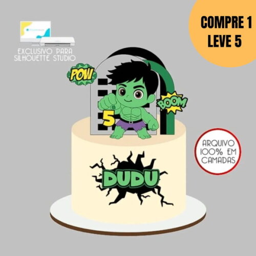 Arquivo de Corte Hulk Baby Topo de Bolo -5352