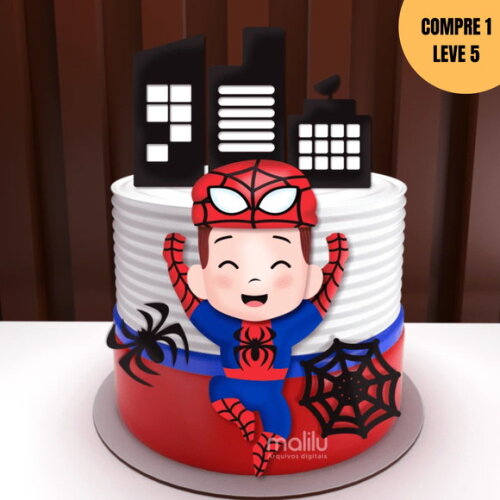 Arquivo de Corte Homem Aranha Baby Topo de Bolo -2651
