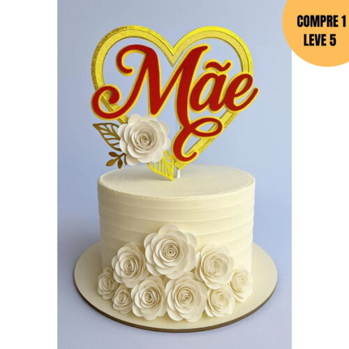 Arquivo de Corte Mãe Coração Topo de Bolo -3214
