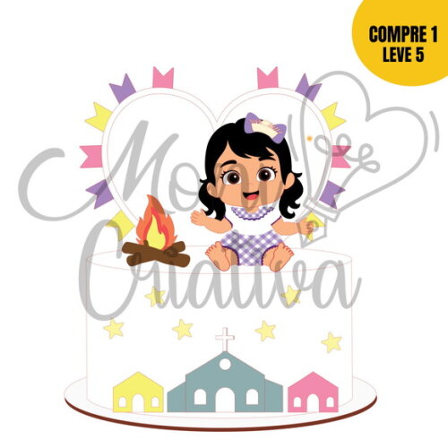 Arquivo de Corte Menina Junina Topo de Bolo 94 -