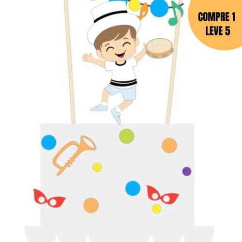 Arquivo de Corte Menino Samba Folia Topo de Bolo -2057