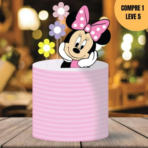 Arquivo de Corte Minnie Rosa Topo de Bolo -2236