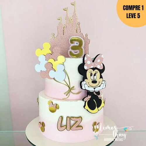 Arquivo de Corte Minnie Rosa Topo de Bolo -2640