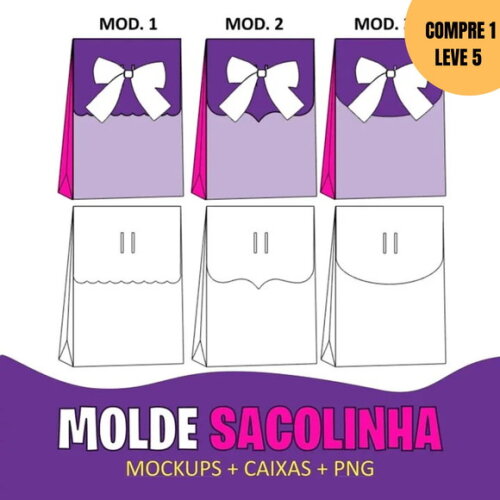 Arquivo de Corte Molde Caixa Sacolinha -3357
