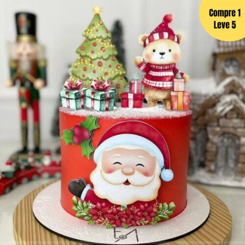 Arquivo de Corte Natal Aquarelado Topo de Bolo - 490