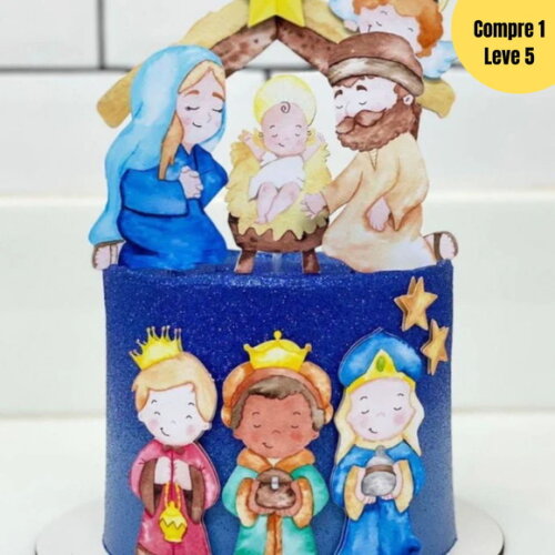 Arquivo de Corte Natal Presépio Topo de Bolo - 494