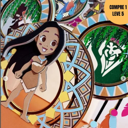 Arquivo de Corte Pocahontas Princesa Topo de Bolo -3864