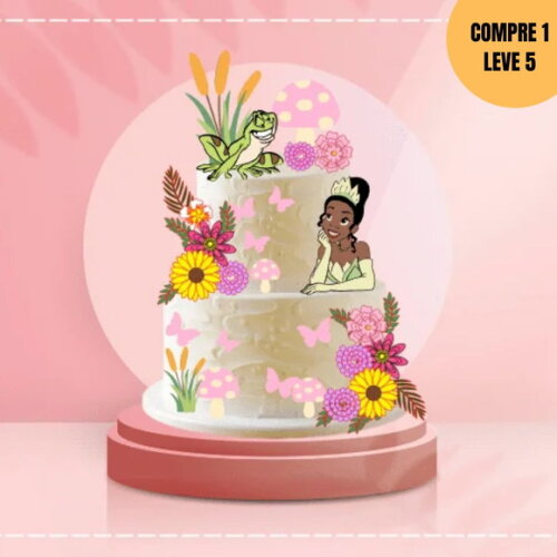 Arquivo de Corte Princesa Tianaa Topo de Bolo -4001