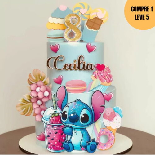 Arquivo de Corte Stitch Candy Topo de Bolo -3991